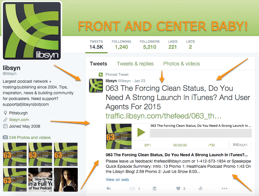 how to have an audio player on your twitter page