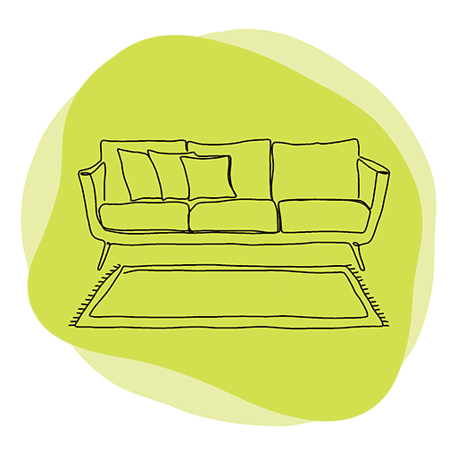 Libsyn-2020-Blog-SetUpStudio-Sofa-512x512-1 - Official Libsyn Blog Illustration of a cushioned couch and area rug -- great location to record a podcast