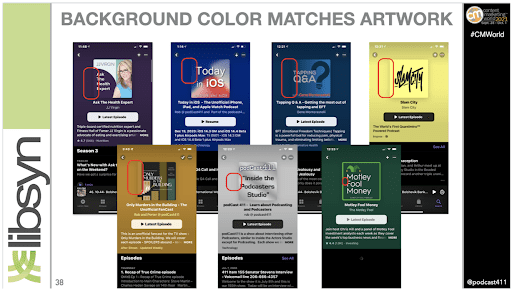 Background Color Matches Artwork for Apple Podcasts